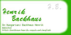 henrik backhaus business card